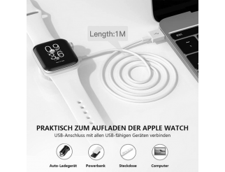 Innova sys Magnetisches Ladekabel kompatibel mit Apple Watch , USB-Typ C, Smart Watch Charger, für Apple Watch, Smart Watch Ladegeräte kompatibel mit Apple Watch 7/SE/6/5/4/3/2/1 (38mm,40mm,42mm)« magnetisches Ladekabel Weiss
