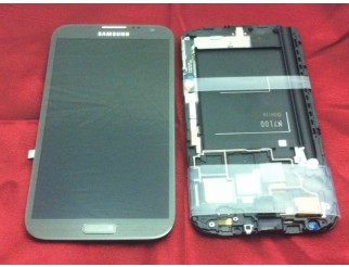 Display für Samsung Galaxy Note 2 (N7100) Touchscreen LCD + Rahmen in grau